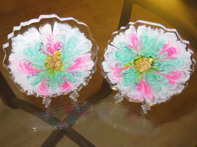 Pair of Acrylic Coasters - Over the Moon Creations