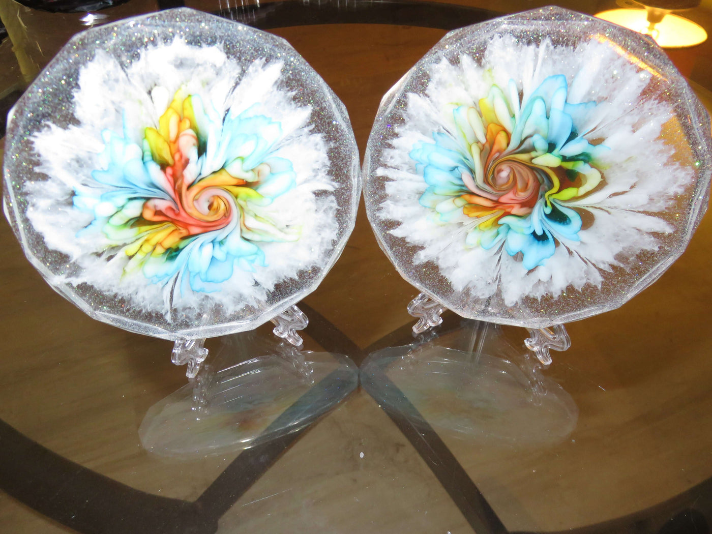 Pair of Acrylic Coasters - Over the Moon Creations