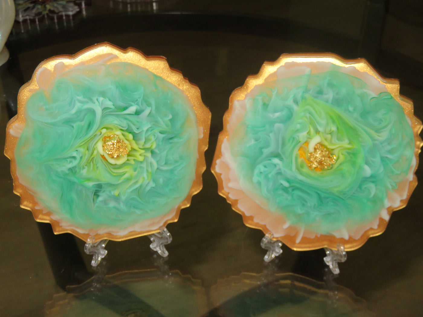 Pair of Acrylic Coasters - Over the Moon Creations