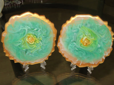Pair of Acrylic Coasters - Over the Moon Creations